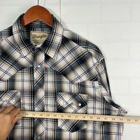 Wrangler Mens Pearl Snap Button Down size XL 46" Chest Cowboy Western - Picture 3 of 11